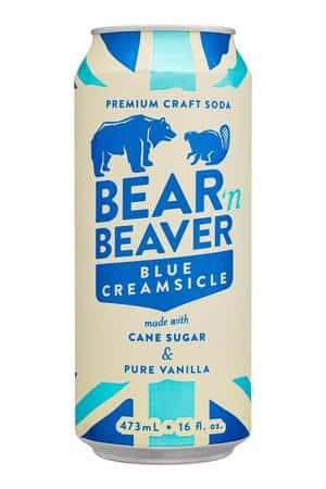 Bear N' Beaver: BearNBeaver-16oz-2024-Soda-BlueCreamsicle-Front