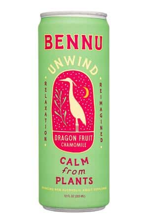 Bennu Bev Co.: Bennu-12oz-2023-Unwind-DragonFruit-Front
