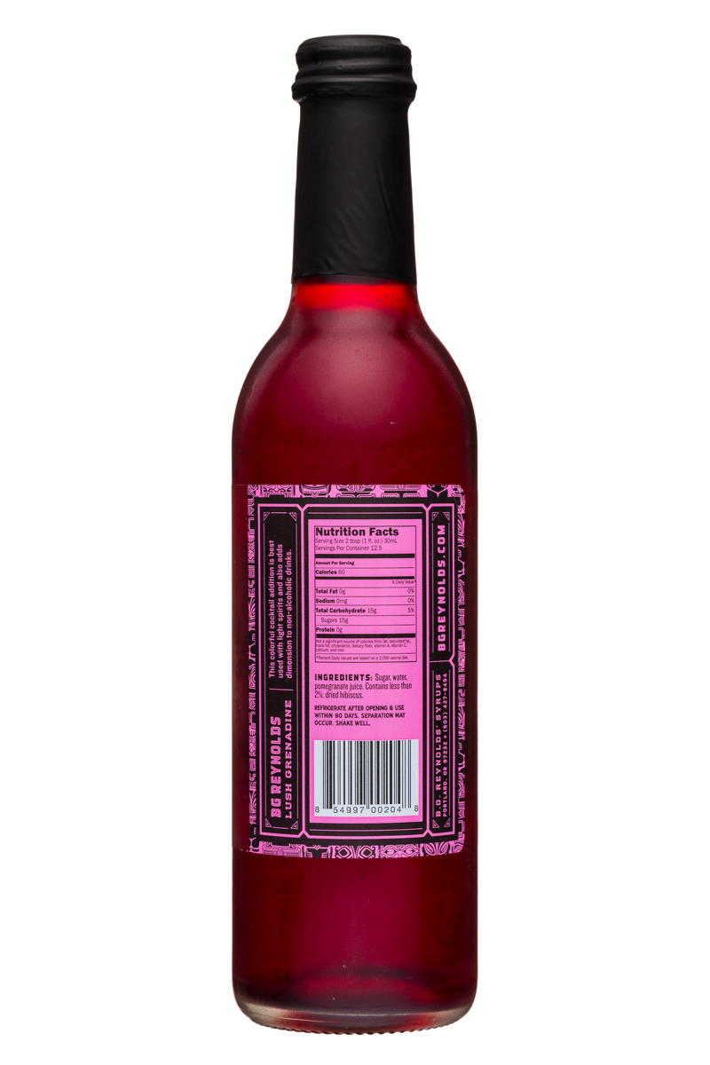 BG Reynolds: BGReynolds-13oz-TropicalSyrup-Grenadine-Facts