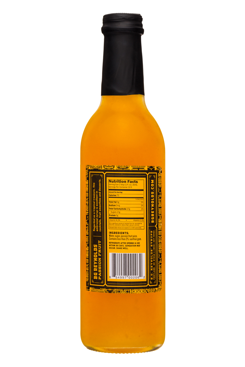 BG Reynolds: BGReynolds-13oz-TropicalSyrup-PassionFruit-Facts