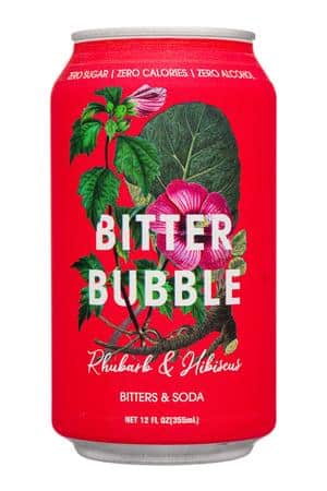 Bitter Bubble: BitterBubble-12oz-2022-BittersSoda-RhubarbHibiscus-Front
