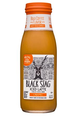Black Stag Lattes: BlackStag-14oz-2020-IcedLatte-Caramel-Front