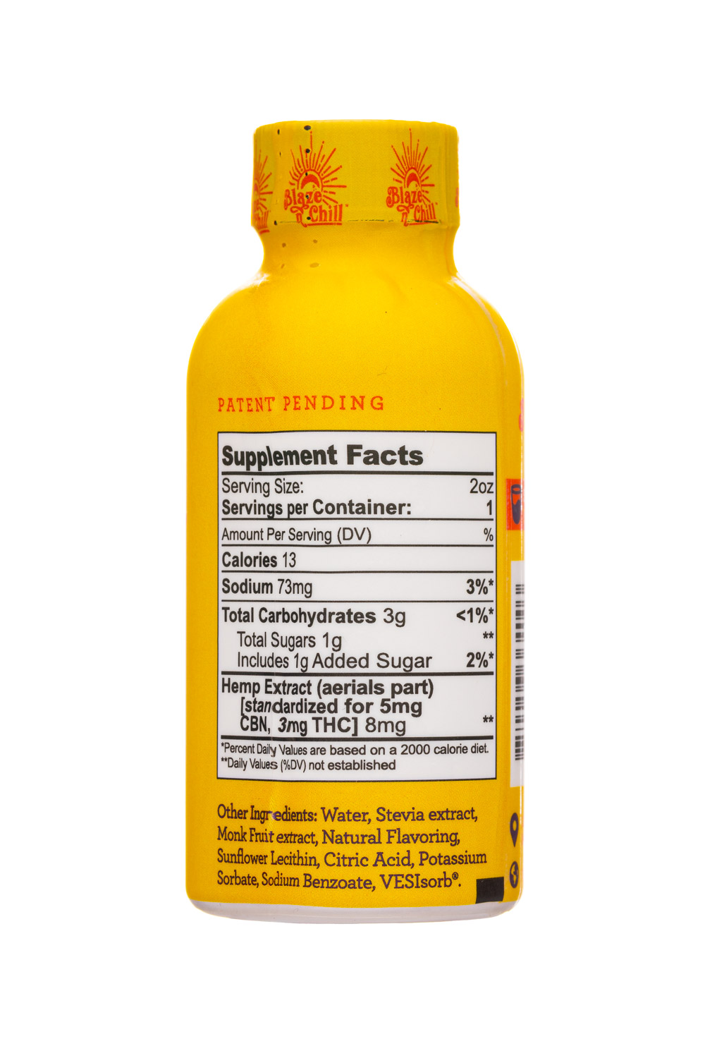 Blaze n Chill: BlazeAndChill-2oz-2024-Supp-TakeItEasy-Facts