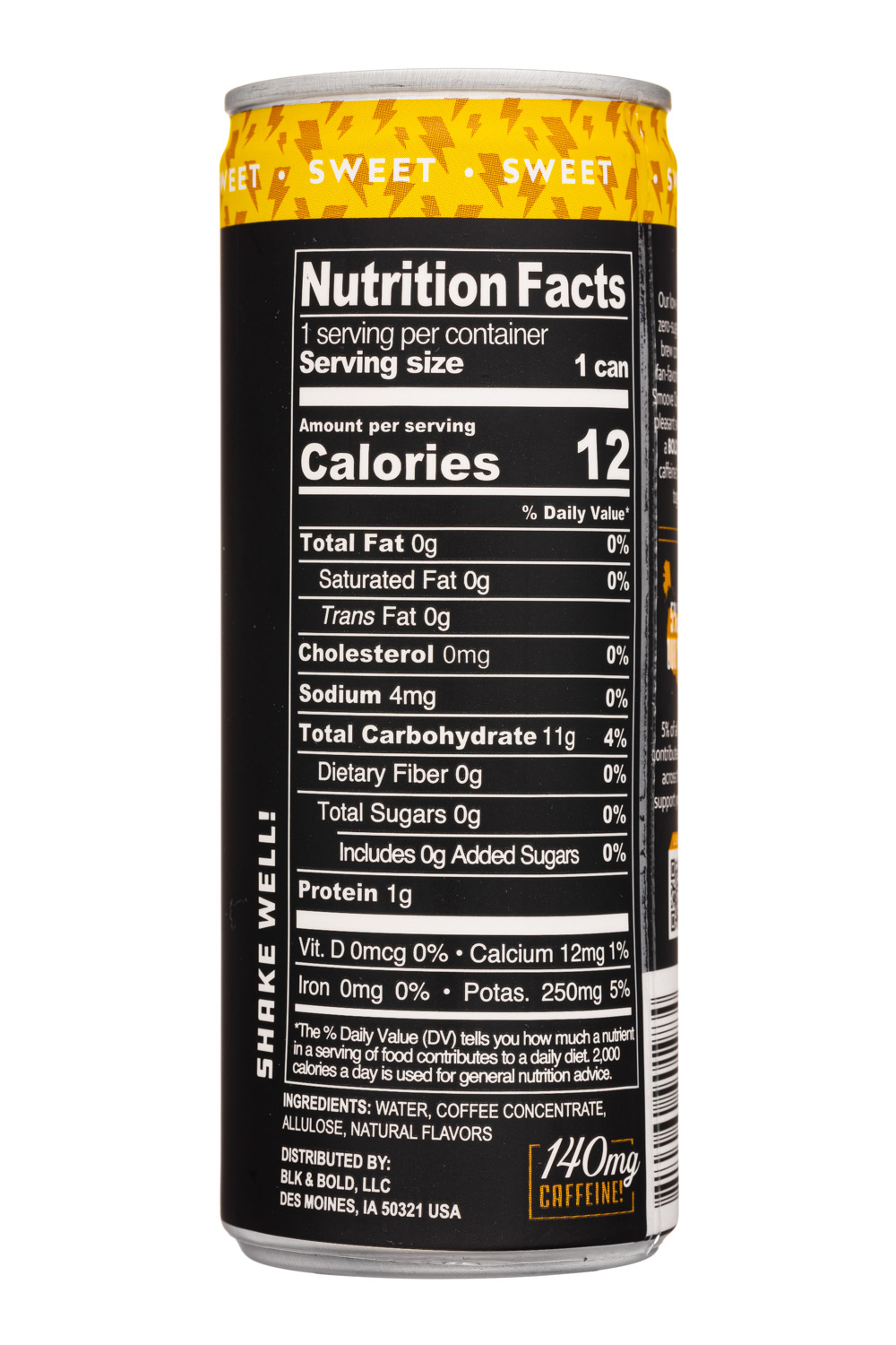 Blk & Bold: BLKAndBold-7oz-2023-ColdBrew-Sweet-Nitro-Facts