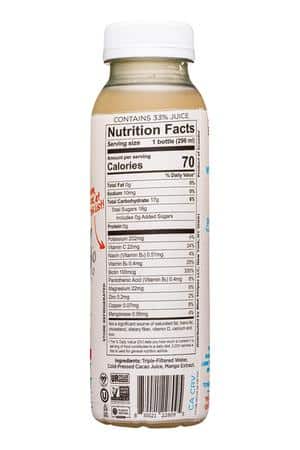 Blue Stripes Urban Cacao: BlueStriples-10oz-2024-CacaoWater-Mango-facts