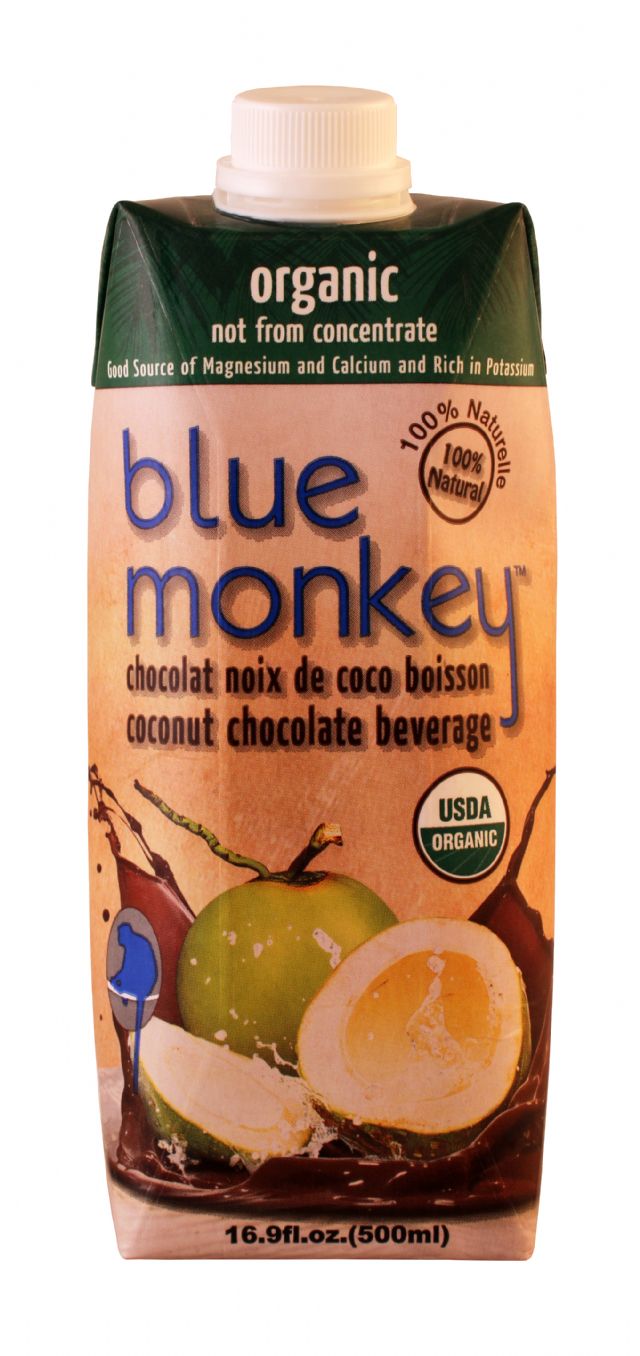 Blue Monkey Coconut Water: BlueDonkey Choco Front