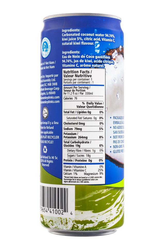 Blue Monkey Coconut Water: BlueMonkey-SparkingCoconut-CocoKiwi-Facts