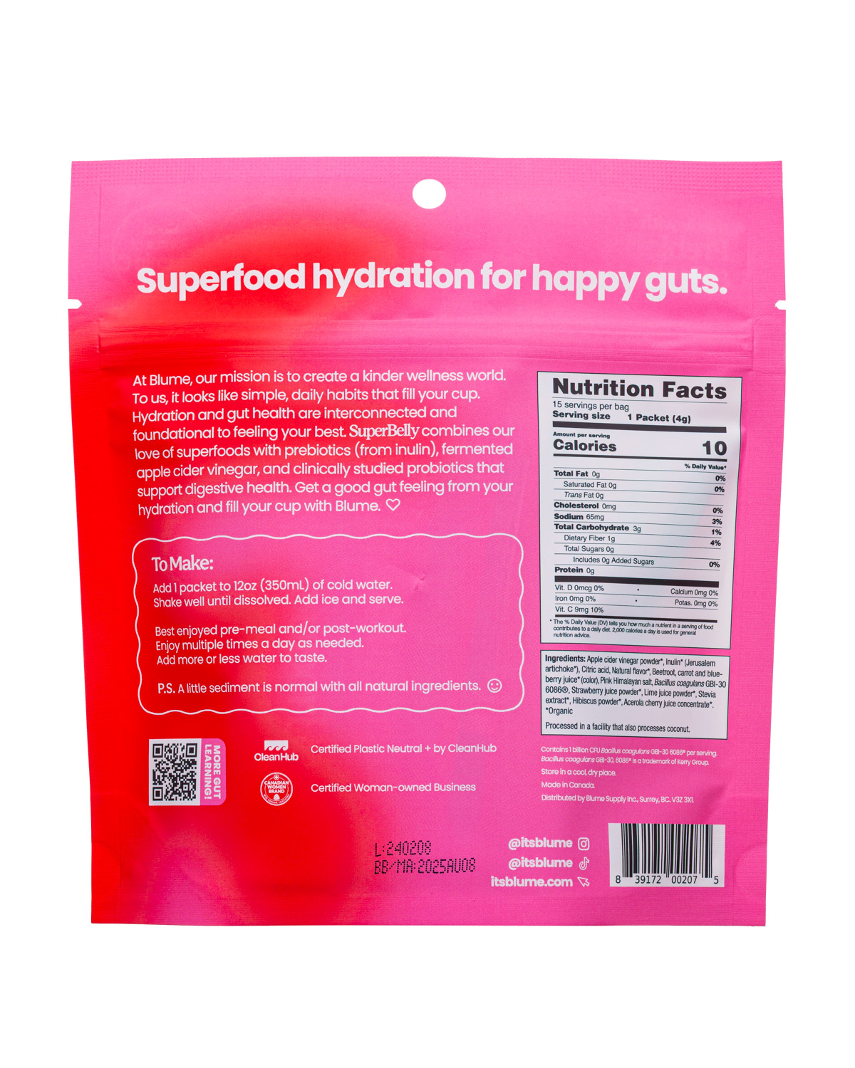 Blume: Blume-60g-2025-Superbelly-StrawbHibiscus-Facts