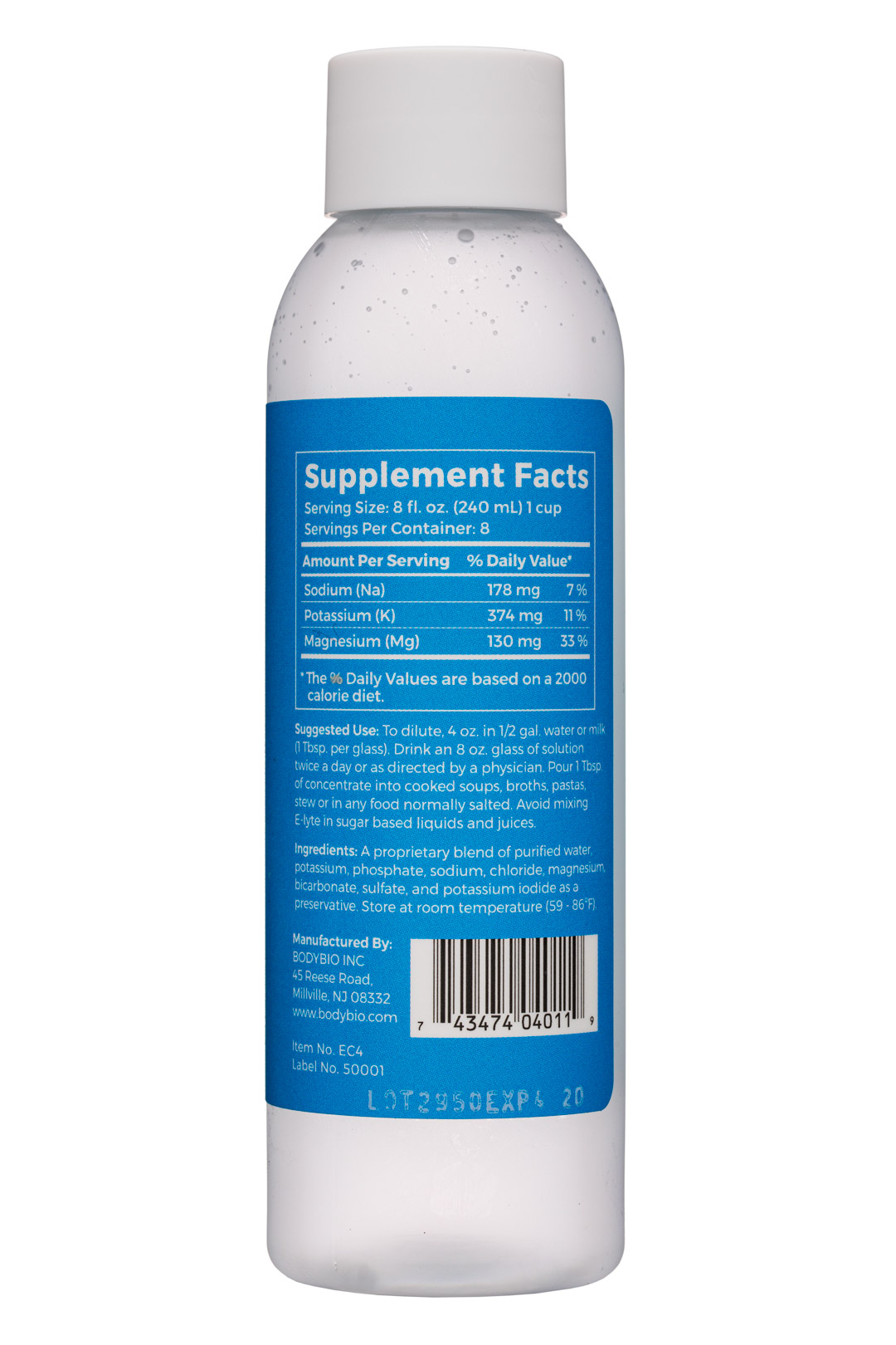 BodyBio: BodyBio-4oz-ELyte-Facts