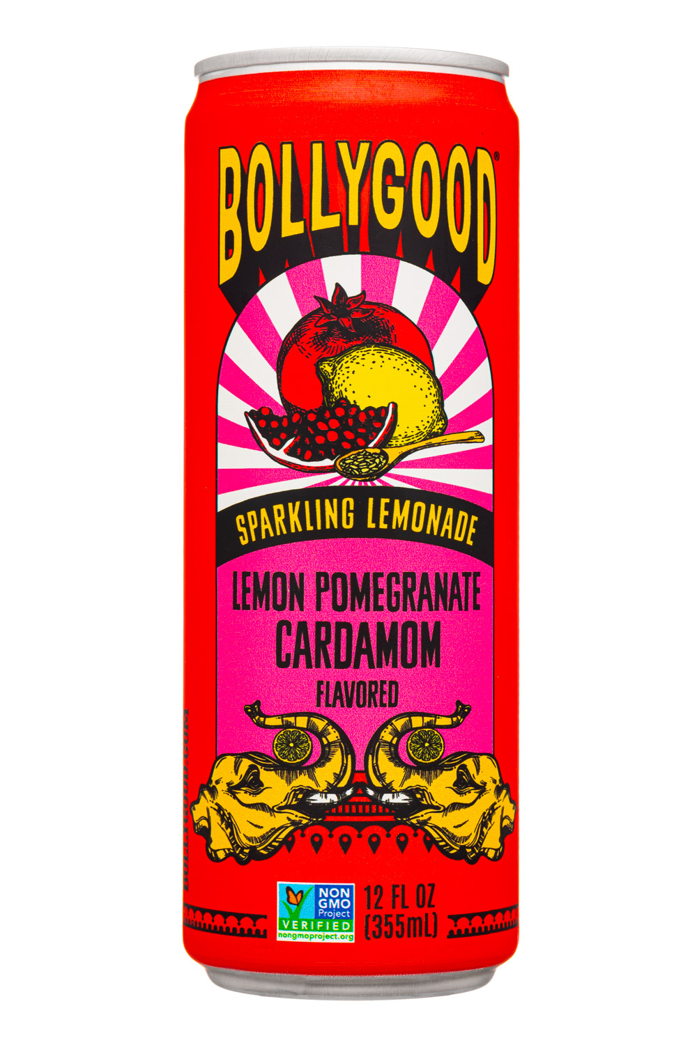 Bollygood: Bollygood-12oz-2023-SparklingLemonade-LemonPomCardamom-Front
