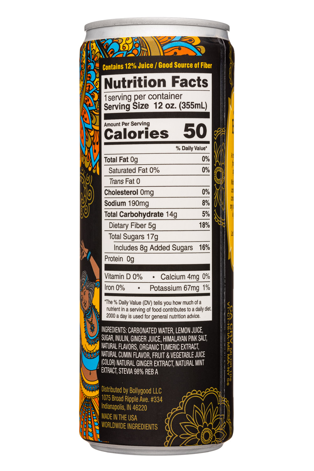 Bollygood: Bollygood-12oz-2022-Sparkling-LemonGingerMint-Facts