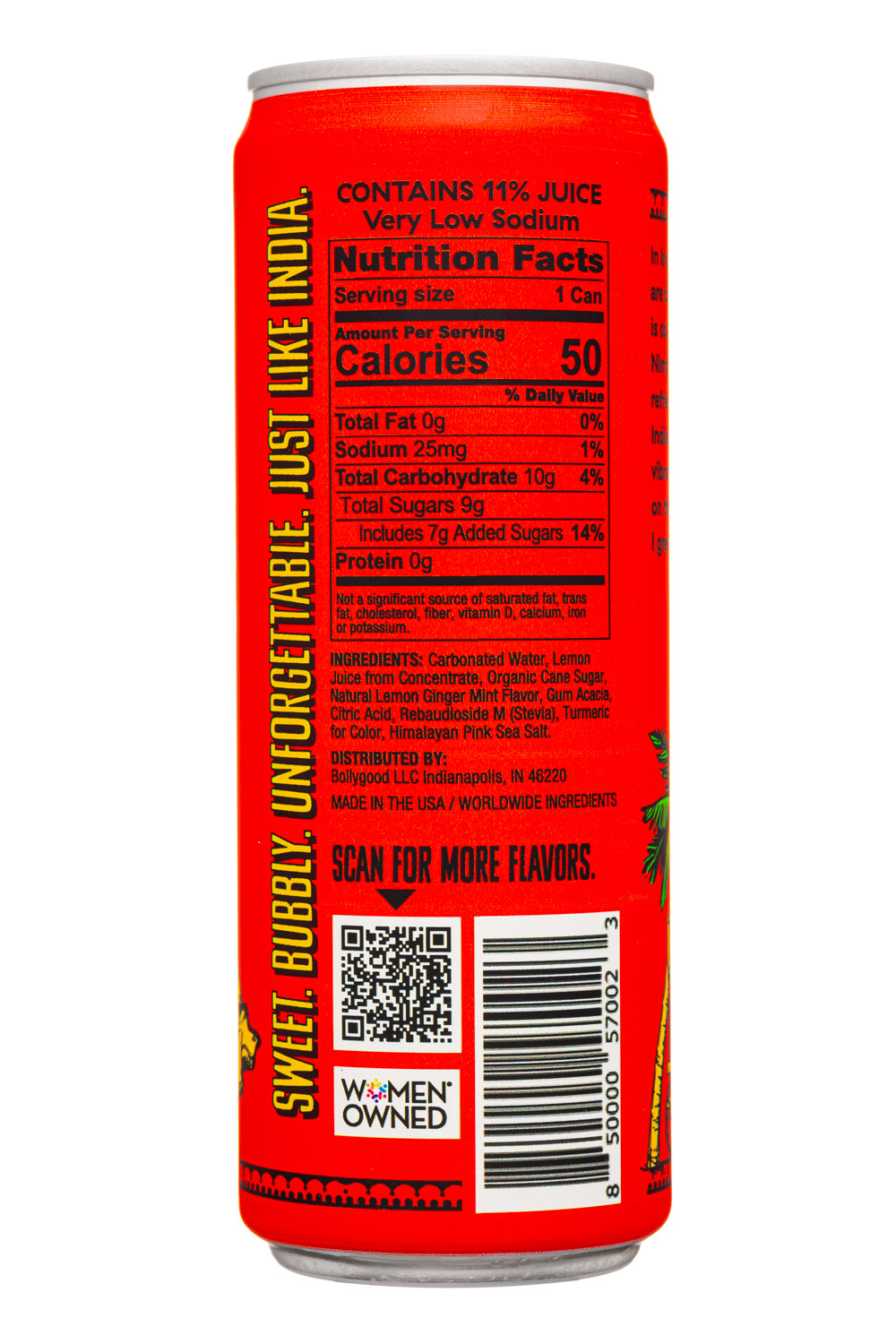 Bollygood: Bollygood-12oz-2023-SparklingLemonade-LemonGingerMint-Facts