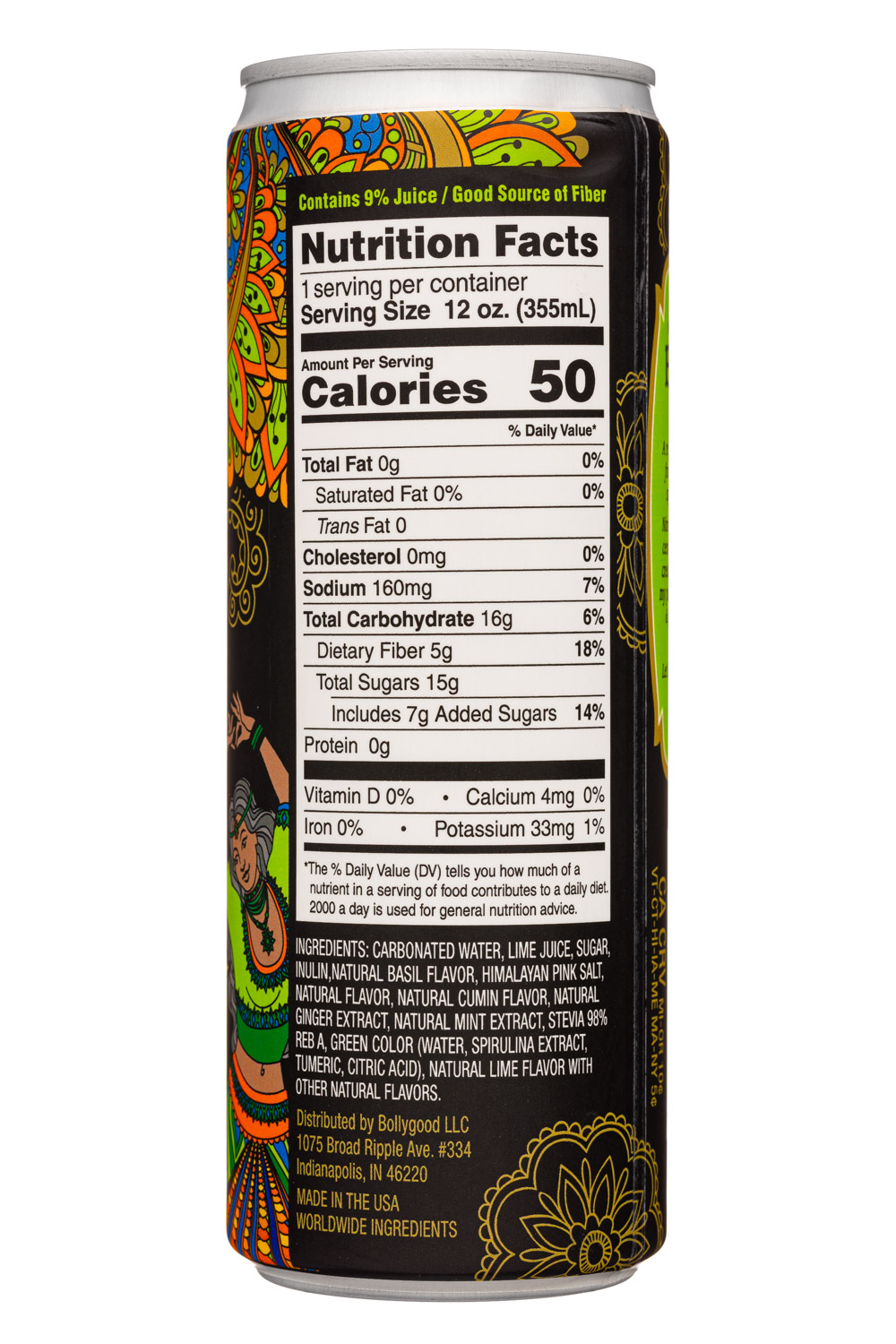 Bollygood: Bollygood-12oz-2022-Sparkling-LimeBasilCumin-Facts