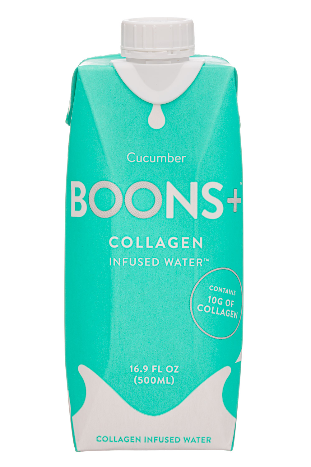 Boons: BoonsPlus-17oz-CollagenWater-Cucumber-Front