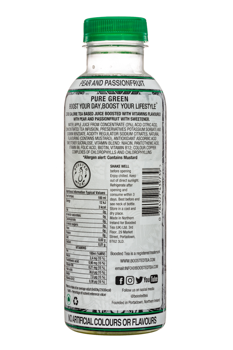Boosted Tea: BoostedTea-VitaminTea-PureGreen-PureGreen-Facts