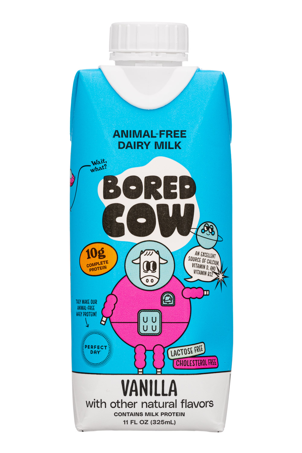 Bored Cow: BoredCow-11oz-2023-PBMilk-Vanilla-Front