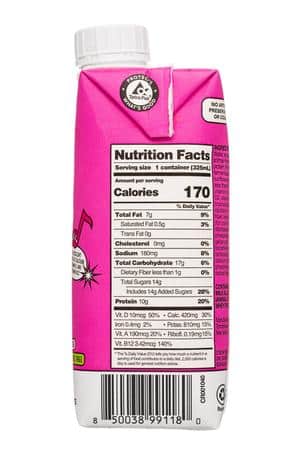 Bored Cow: BoredCow-11oz-2023-PBMilk-Strawb-Facts