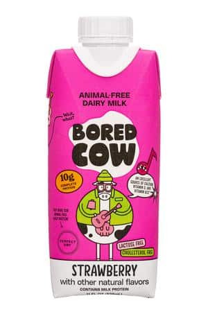 Bored Cow: BoredCow-11oz-2023-PBMilk-Strawb-Front