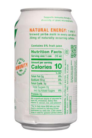 Bossa Nova: BossaNova-12oz-2023-SparklingWater-LimeYerbaMate-Facts
