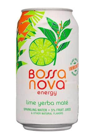 Bossa Nova: BossaNova-12oz-2023-SparklingWater-LimeYerbaMate-Front