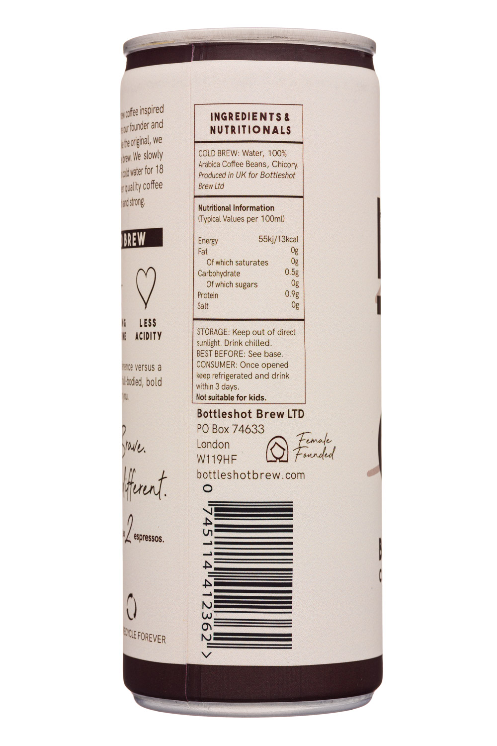 Bottleshot Brew: Bottleshot-12oz-ColdBrew-Black-Facts