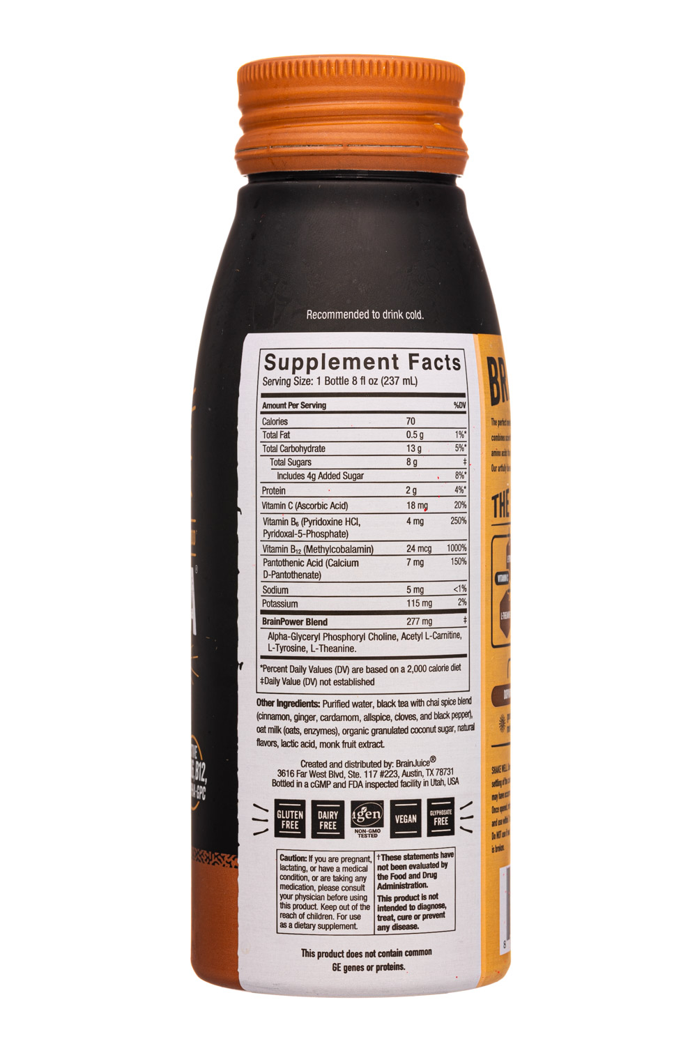 Brain Juice: BrainJuice-8oz-2024-Brainjava-ChaiTeaLatte-Facts