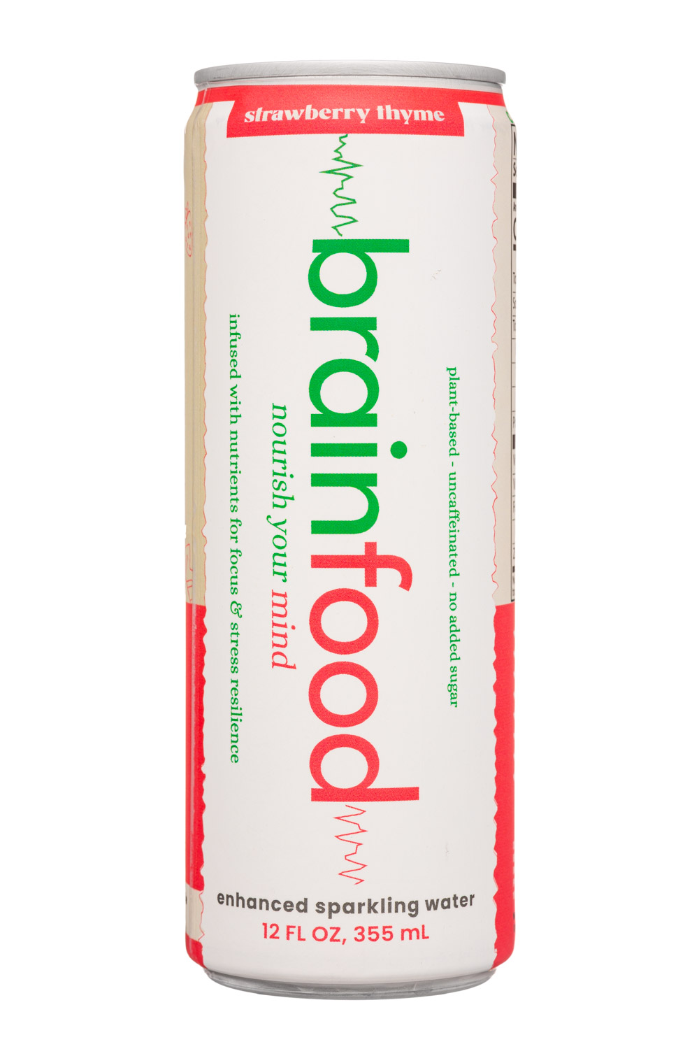BrainFood: BrainFood-12oz-2025-Sparkling-StrawbThyme-Front