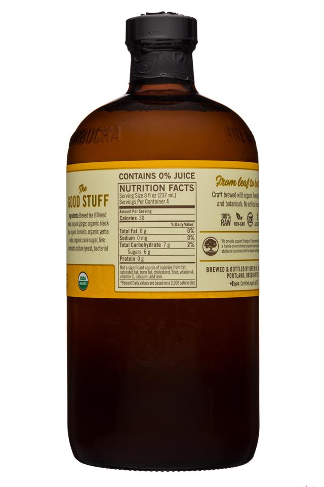 Brew Dr. Kombucha: BrewDr-32oz-Kombucha-GingerTurmeric-Facts
