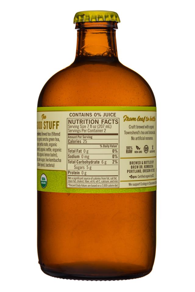 Brew Dr. Kombucha: BrewDr-14oz-Kombucha-BottleV2-Uplift-Facts