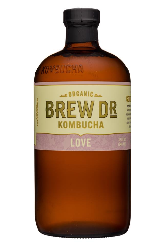 Brew Dr. Kombucha: BrewDr-32oz-Kombucha-Love-Front