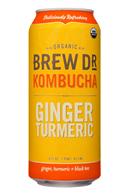 Brew Dr. Kombucha: BrewDr-16oz-Kombucha-GingerTurmeric-Front
