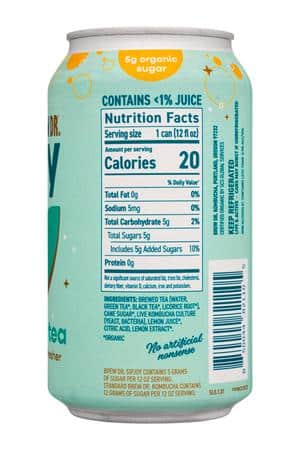 Brew Dr. Kombucha: BrewDr-12oz-2024-Sipjoy-LemonadeTea-Facts