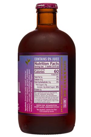 Brew Dr. Kombucha: BrewDr-12oz-2020-Kombucha-Tranquil-Berries-Facts
