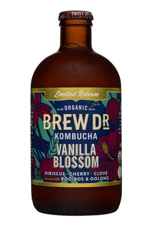 Brew Dr. Kombucha: BrewDr-12oz-2020-Buch-Limited-VanillaBlossom-Front