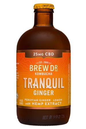Brew Dr. Kombucha: BrewDr-12oz-2020-Kombucha-Tranquil-Ginger-Front