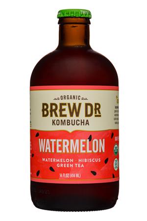 Brew Dr. Kombucha: BrewDr-12oz-2020-Buch-Watermelon-Front