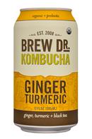 Brew Dr. Kombucha: BrewDr-12ozCan-GingerTurmeric-Front