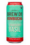 Brew Dr. Kombucha: BrewDr-16oz-Kombucha-StrawbBasil-Front