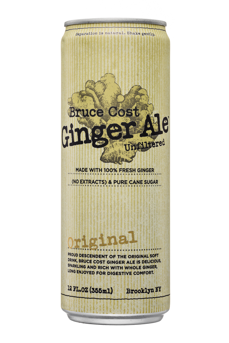 Fresh Ginger Ginger Ale by Bruce Cost: BruceCost-GingerAle-12ozCan-Original-Front