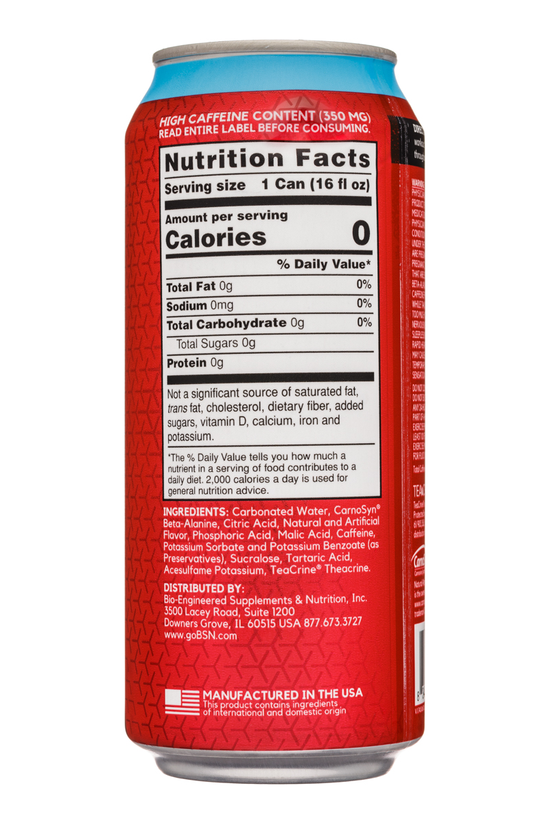 BSN Endo-Rush: BSN-EndoRush-16oz-BlueRaz-Facts