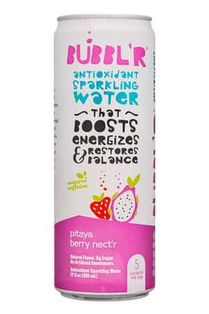 BUBBL'R Antioxidant Sparkling Water: Bubblr-12oz-2023-AntioxSparkWater-PitayaBerryNectr-Front