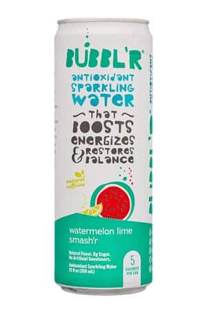 BUBBL'R Antioxidant Sparkling Water: Bubblr-12oz-2024-AntiSparkWater-WatermelonLimeSmashr-Front