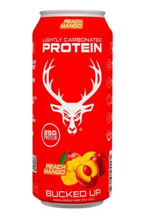 Bucked Up: BuckedUp-16oz-2025-Protein-PeachMango-Front