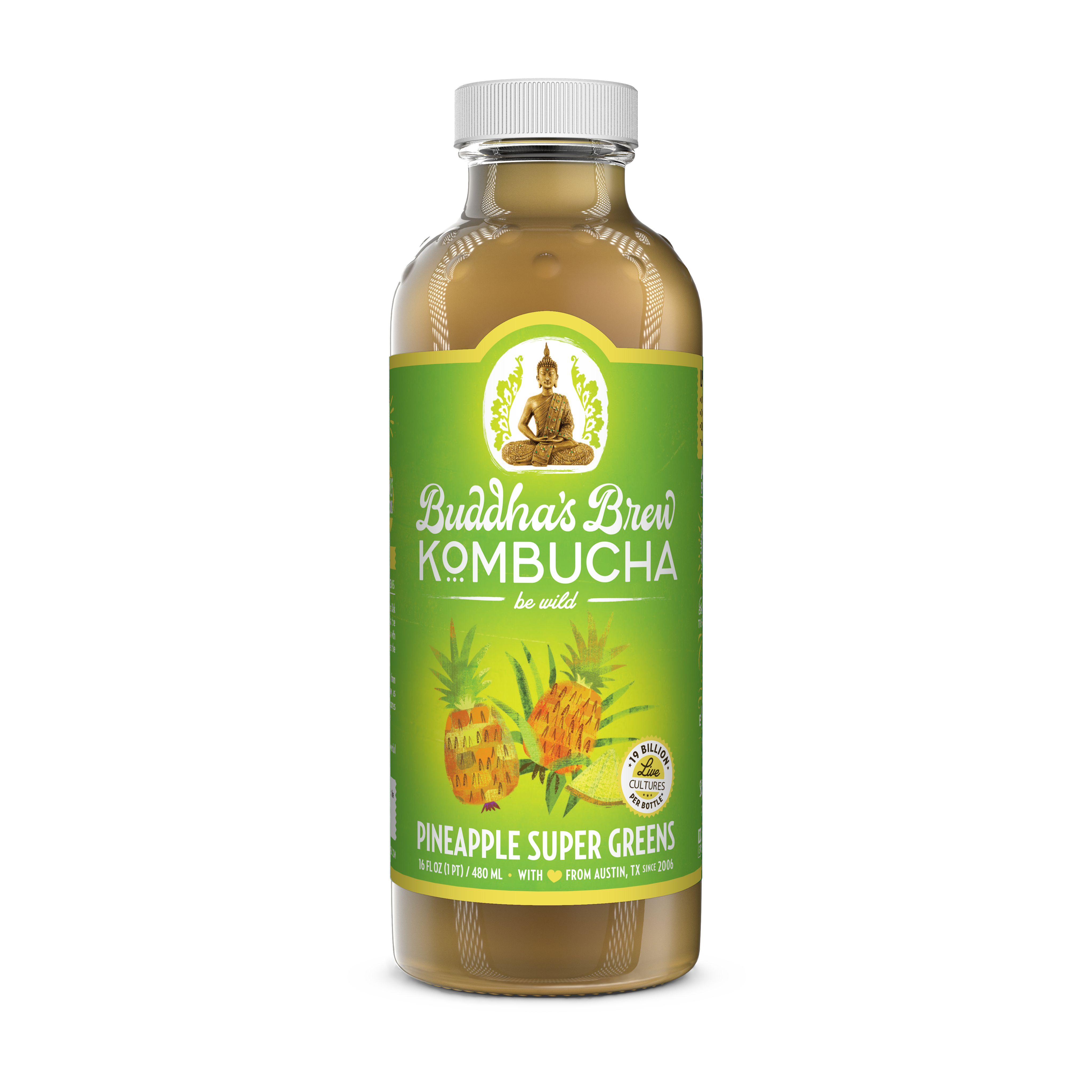 Buddha's Brew Kombucha: Photo of Pineapple Super Greens Buddhas Brew - Buddha's Brew Kombucha (uploaded by company)