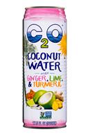 C2O Pure Coconut Water: C20-17oz-CoconutWater-GingerLimeTurmeric-Front