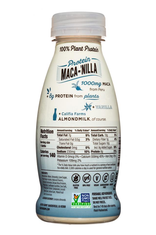 Califia Farms: Califia-ProteinAlmondmilk-10oz-MacaNilla-Facts