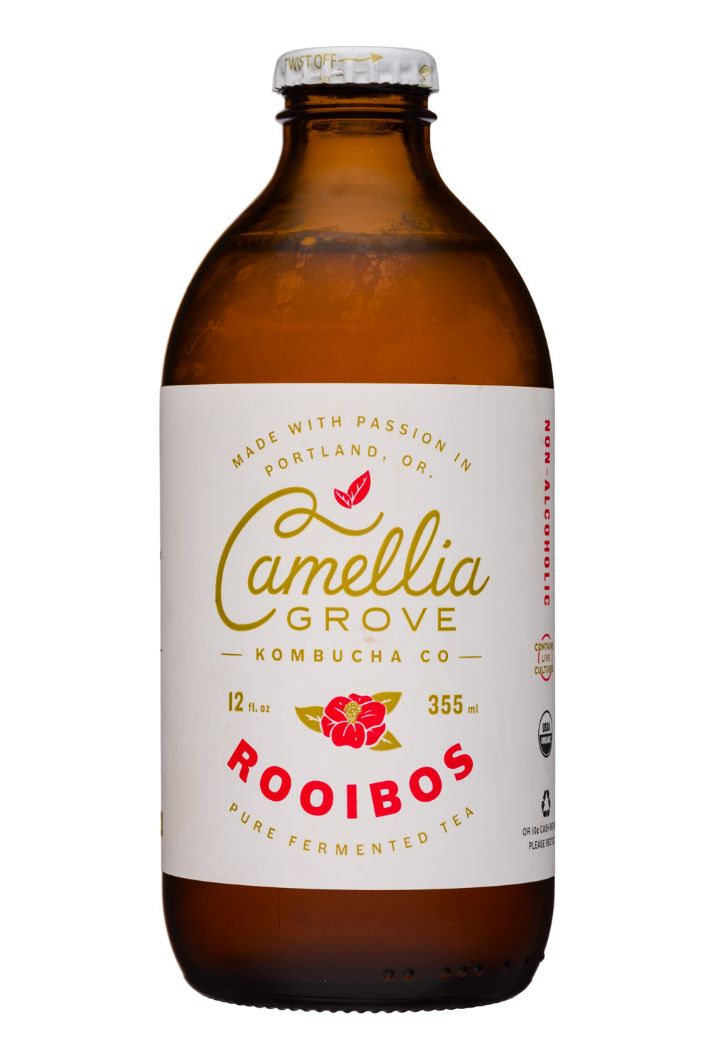 Camellia Grove : Camellia-12oz-Kombucha-Rooibos-Front