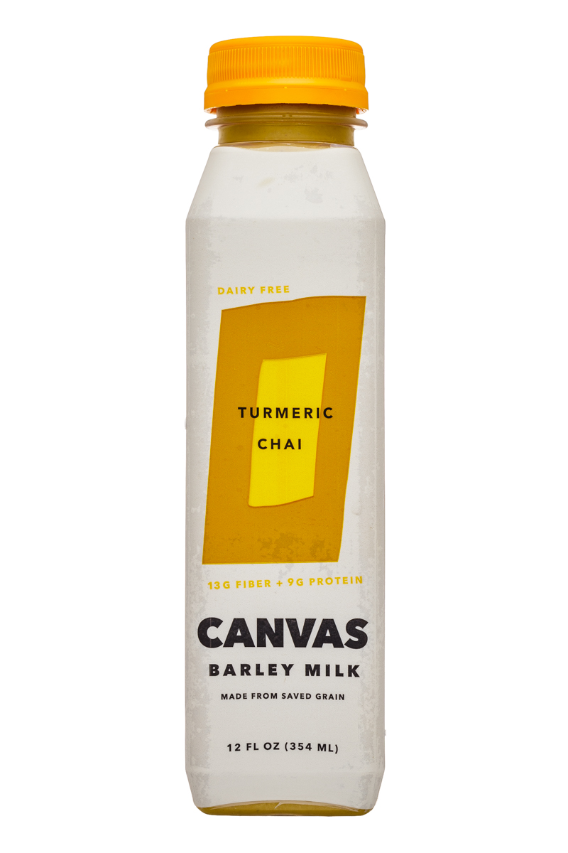 Canvas Barley Milk: Canvas-12oz-BarleyMilk-TurmericChai-Front