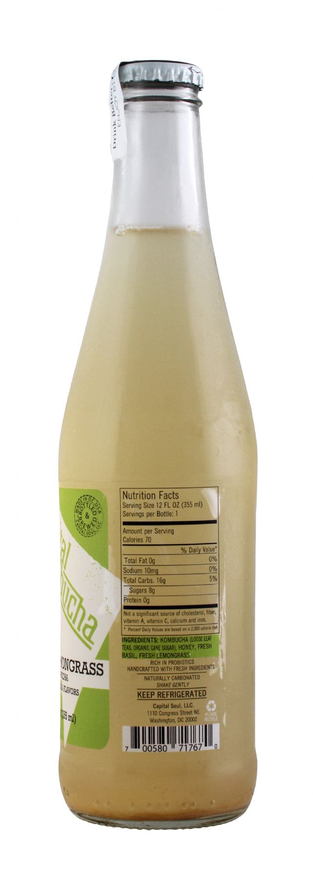 Capital Kombucha: CapKom BasilLem Facts