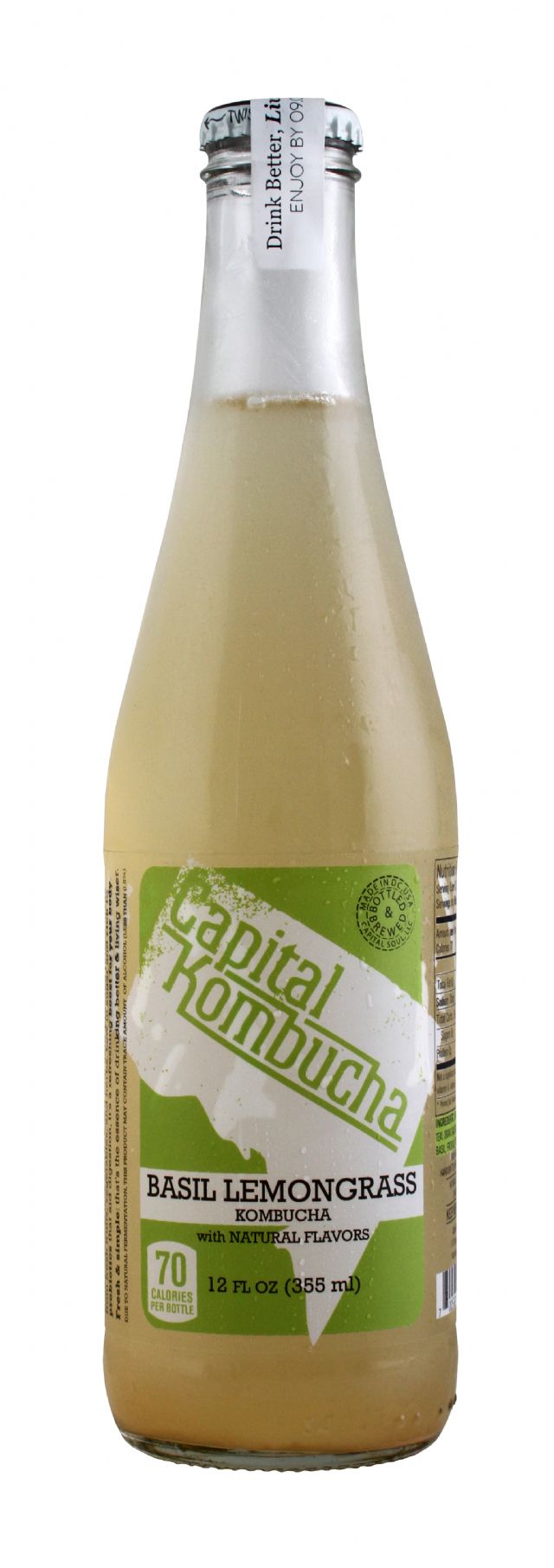 Capital Kombucha: CapKom BasilLem Front